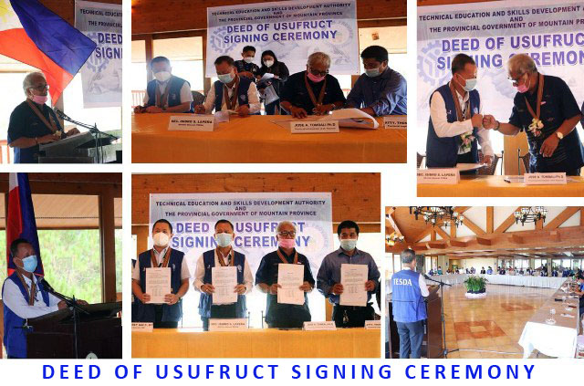 TESDA signs a Deed of Usufruct with the Provincial Government of Mt. Province