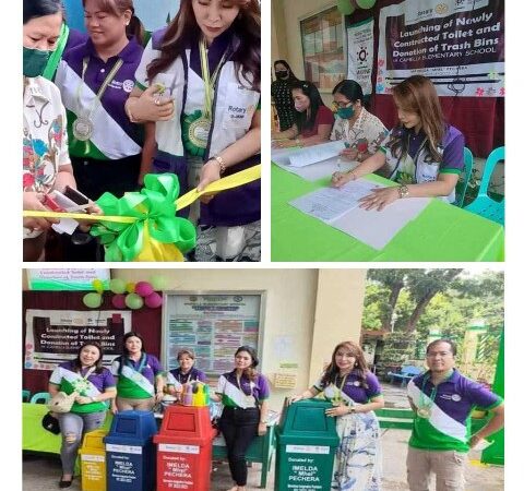 Ribbon Cutting of the newly constructed Toilet and donation Trash Bins