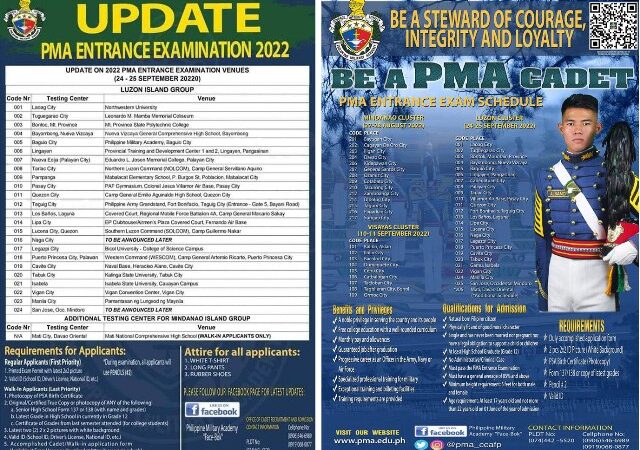 PMA ENTRANCE EXAMINATION 2022 