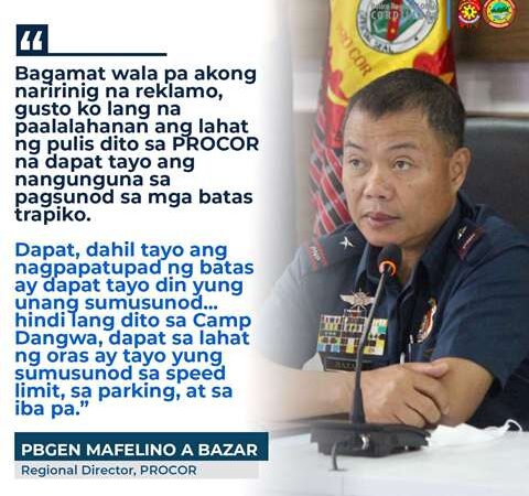 RD BAZAR reminds PROCOR COPS to follow traffic rules