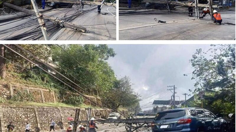 Vehicular accidents caused power interruptions in several areas in Baguio City