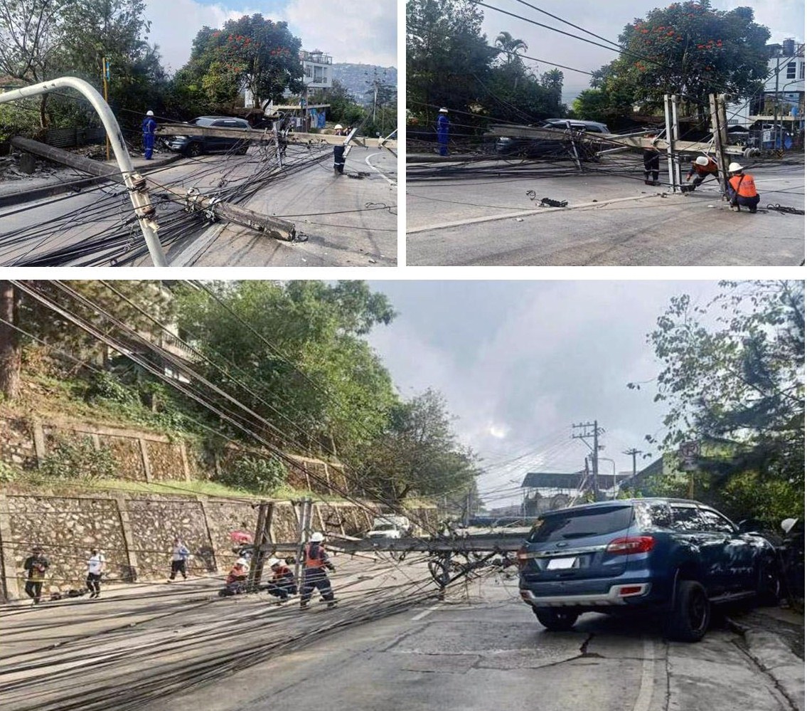 Vehicular accidents caused power interruptions in several areas in Baguio City