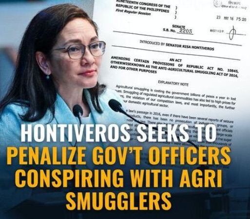 HONTIVEROS SEEKS TO PENALIZE GOV’T OFFICERS CONSPIRING WITH AGRI SMUGGLERS