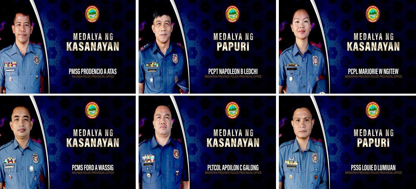 SIX PRO CORDILLERA COPS RECOGNIZED FOR THEIR NOTABLE ACCOMPLISHMENTS