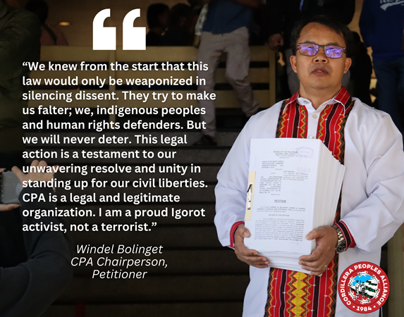 Landmark Petition Challenging ATC Terrorist Designation Against Cordi Activists Filed in Baguio Court