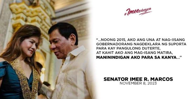 OPISYAL NA PAHAYAG mula kay Senator Imee R. Marcos