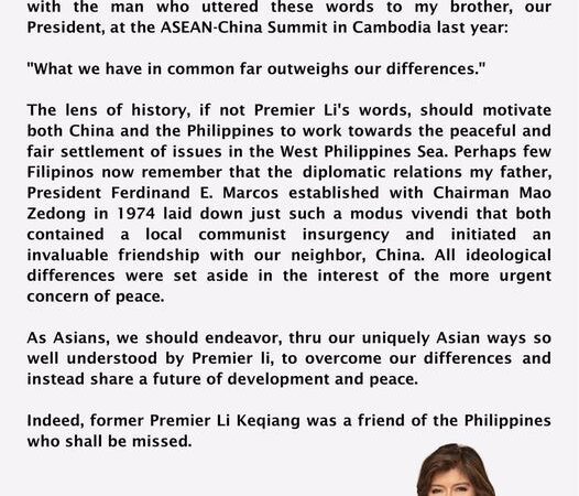 SENATOR IMEE MARCOS STATEMENT