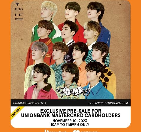 CARAT, Buy Your SEVENTEEN TOUR ‘FOLLOW’ TO BULACAN Tickets Early with Your UnionBank Mastercard Credit or Debit Card!
