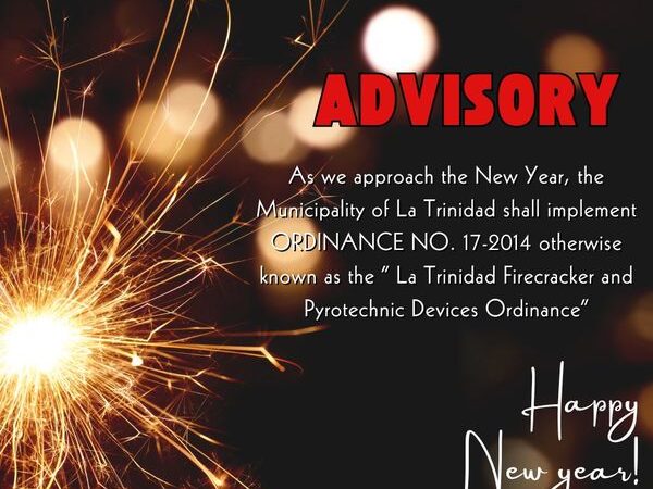 “LA TRINIDAD FIRECRACKER AND PYROTECHNIC DEVICES ORDINANCE” implement Ordinance No. 17-2014