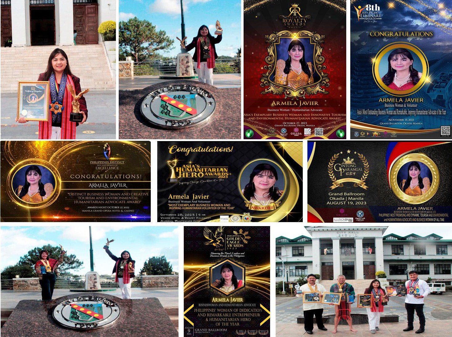 Armela Binondo Javier reaped various awards and was named as Dangal ng Bayan awardee of the year 2023