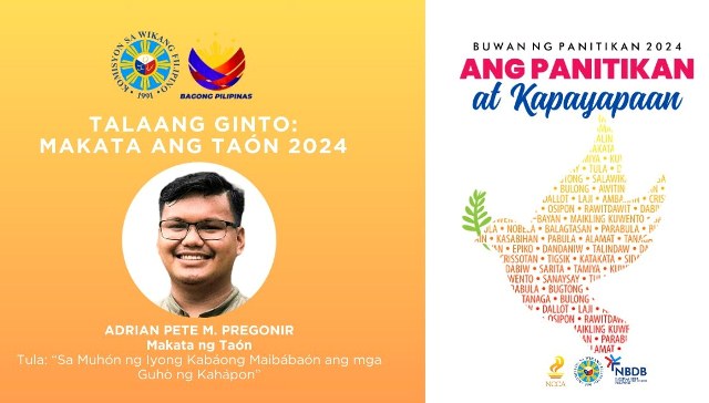 Adrian Pete M. Pregonir, Gagawaran ng KWF Talaang Ginto: Makata ng Taong 2024