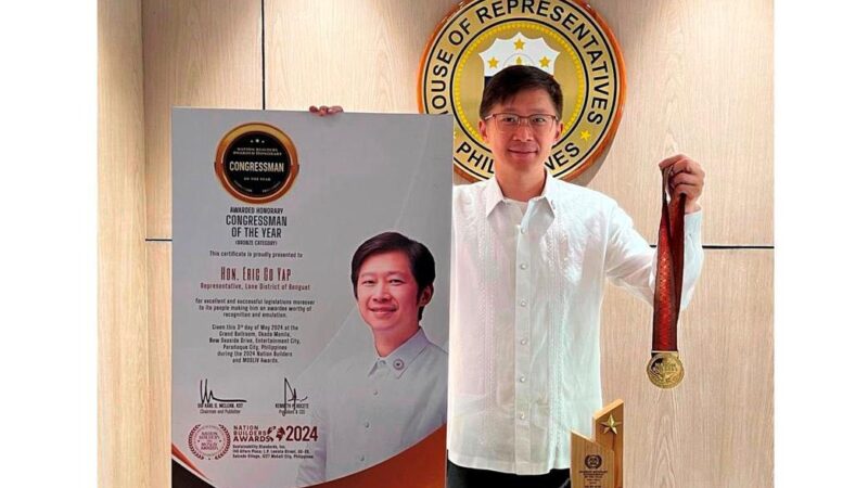 Yap awarded anew as ‘Honorary Congressman of the Year” 