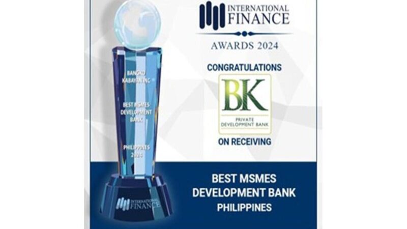 Bangko Kabayan Honored as ‘Best MSMEs Development Bank in PH’ for the Second Consecutive Year at the International Finance Awards