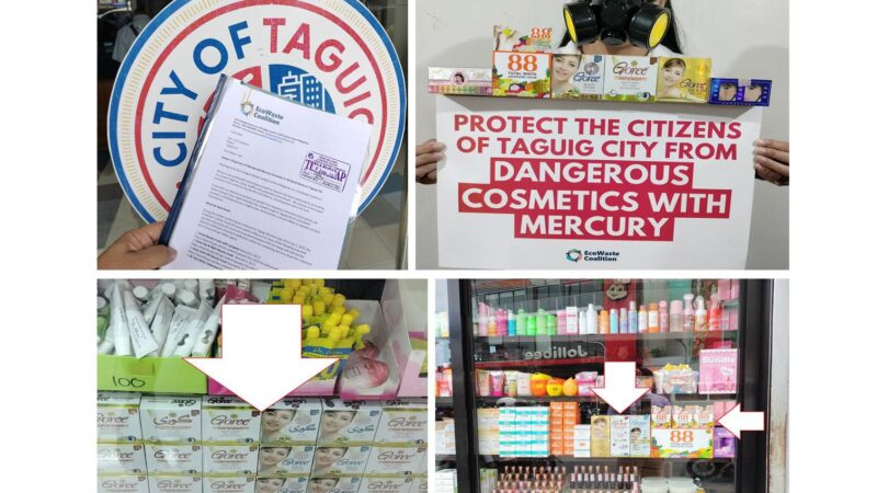 EcoWaste Coalition Tags 20 Stores in Taguig City for Selling Dangerous Cosmetics with Mercury
