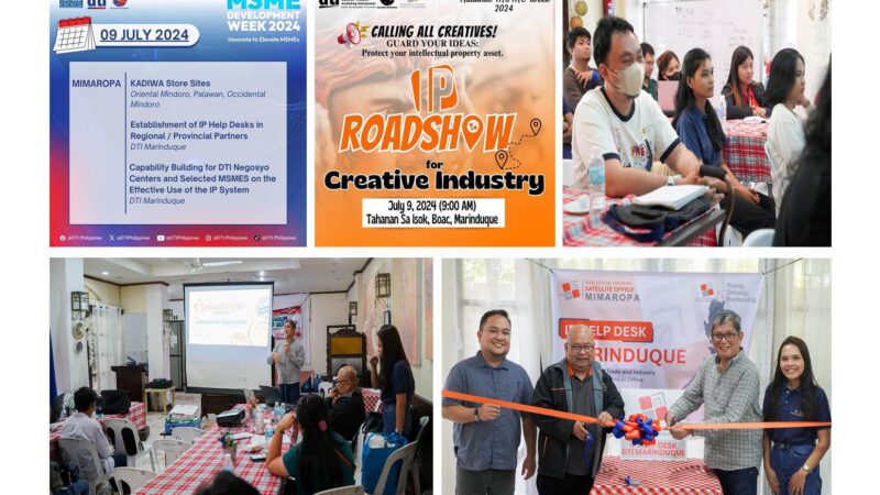 Intellectual Property roadshow and IP Helpdesk in Marinduque launched as part of MSMEs Development Week