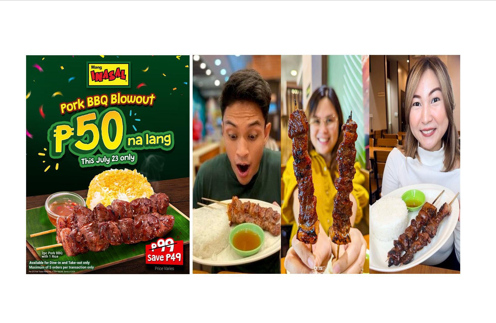 One Day Only: Mang Inasal celebrates ₱50 Pork BBQ Blowout this July 23