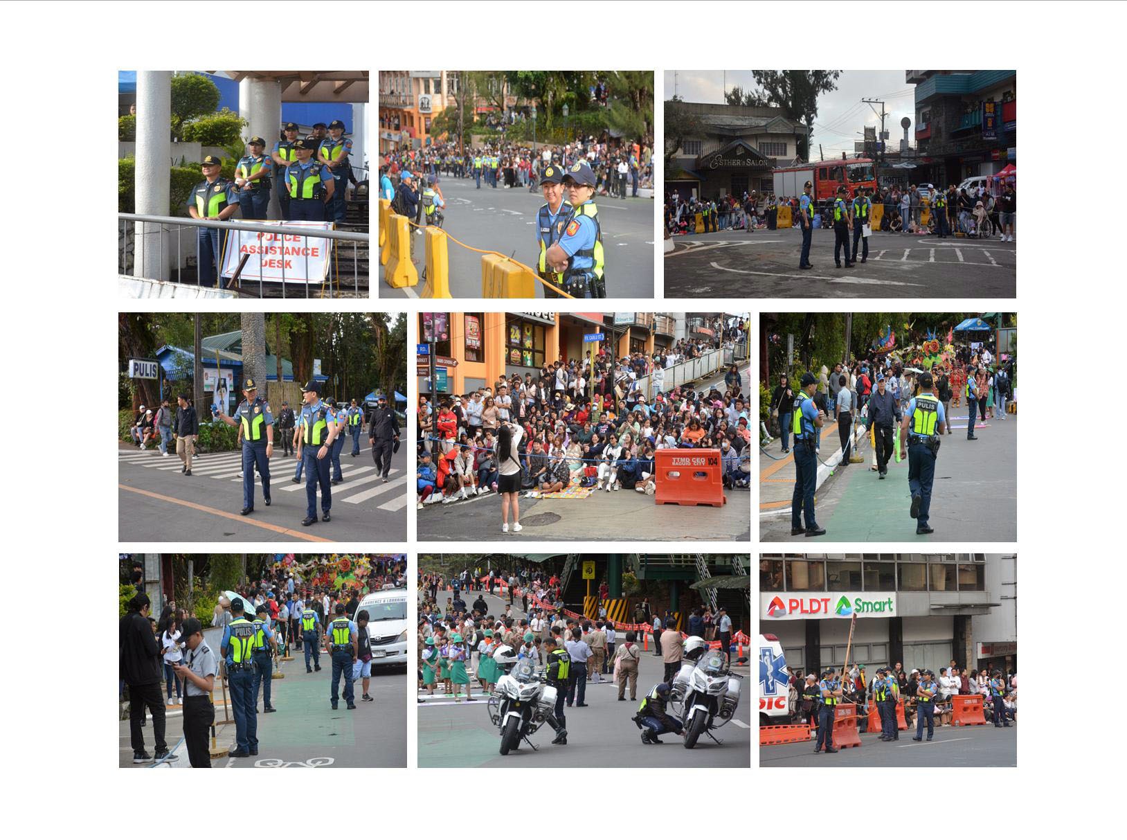 Top PNP PRO-CAR Officials conducted an ocular inspection and maintained public safety and security during the Panagbenga Festival