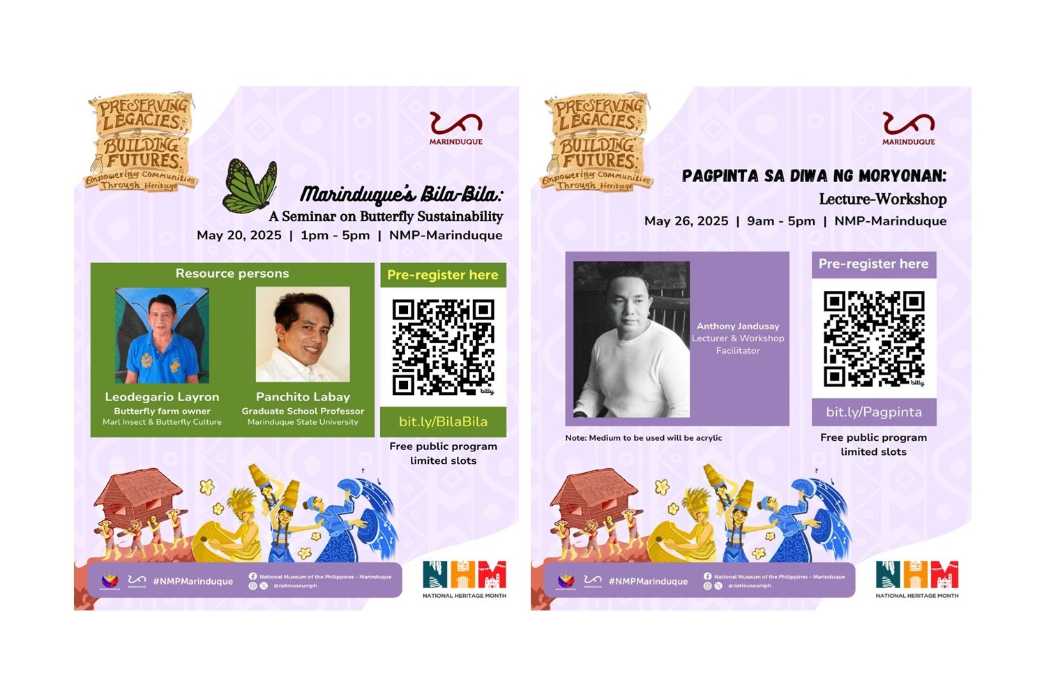 National Heritage month offerings from National Museum Marinduque-Romblon Area on Bila-bila and Moryonan