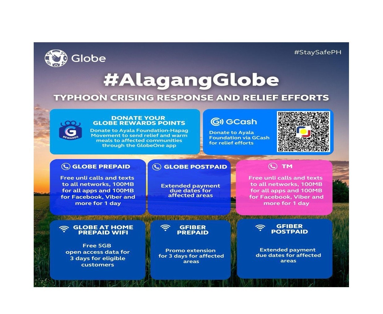 Globe offers free calls, data for typhoon-affected communities