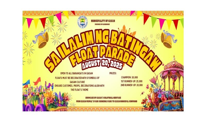 In lieu of Kalesayahan, “Sa Ilalim ng Batingaw” float parade slated for 416th Araw ng Gasan