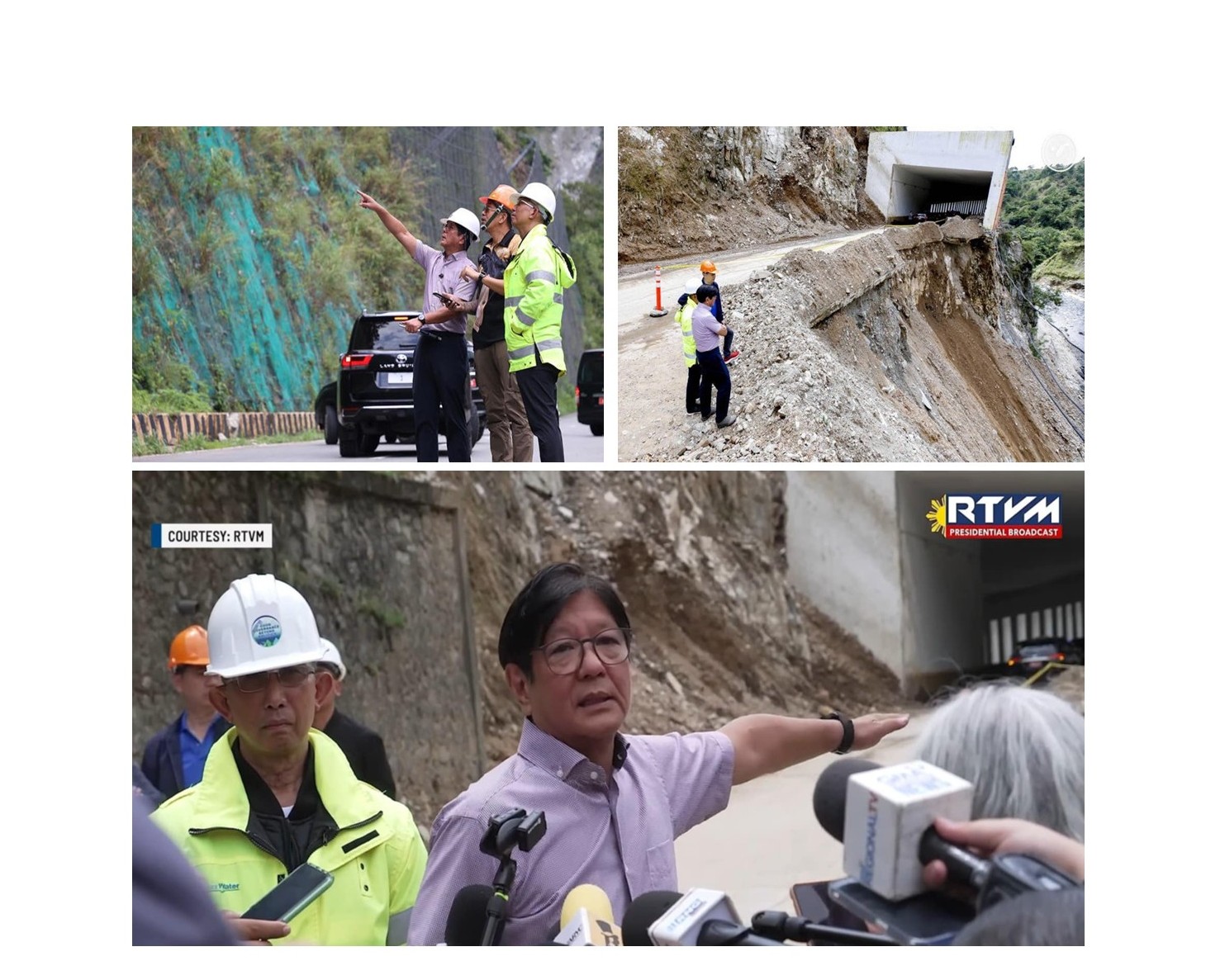 Marcos Inspects Damaged ₱264-M Rock Shed in Benguet, Calls Project “Useless”