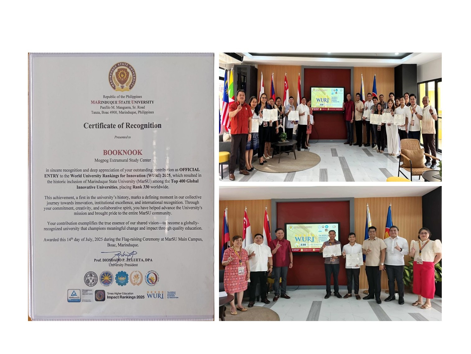 Book Nook Marinduque kasama sa mga kinilalang entri para sa World University Rankings for Innovation (WURI)