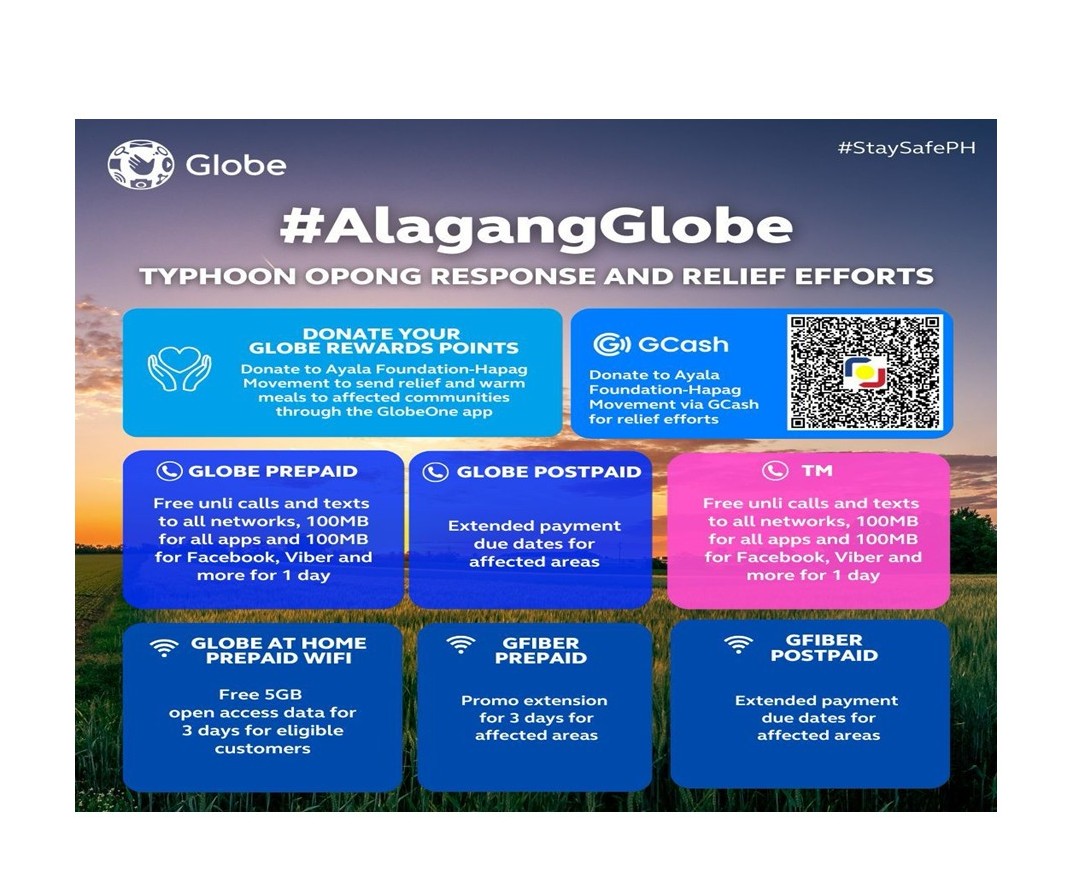 Globe Brings Back Services After Opong Sweeps South Luzon, Visayas