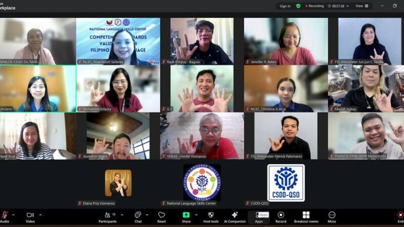 FSL Competency Standard, sama-samang binubuo ng KWF, TESDA, at Deaf Community