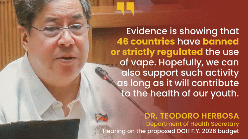 PH SHOULD FOLLOW COUNTRIES THAT STRICTLY REGULATE OR BAN VAPES – HERBOSA