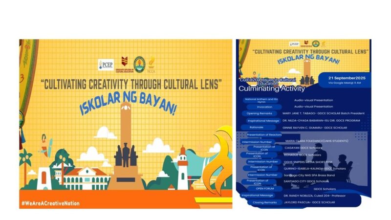 CulEd 204 Teacher-Scholars from Region 2 shed light on Creative Industries in Cagayan