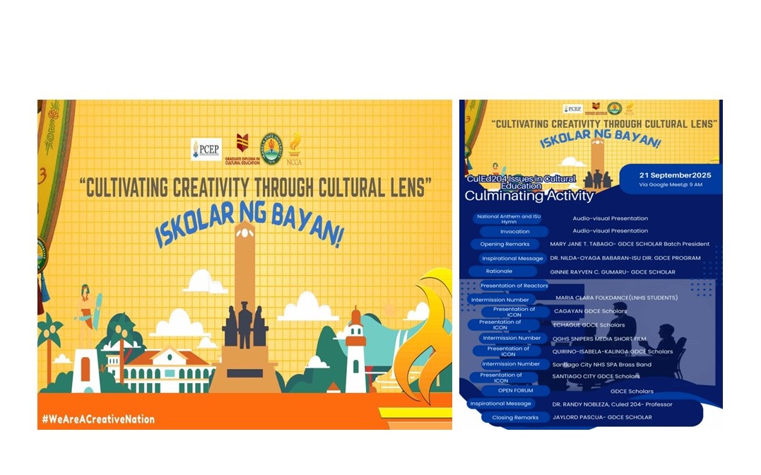 CulEd 204 Teacher-Scholars from Region 2 shed light on Creative Industries in Cagayan