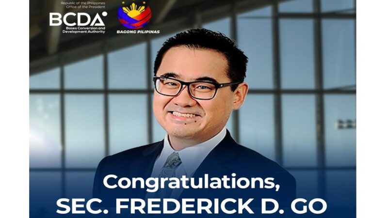 BCDA congratulates Sec. Frederick D. Go on his appointment as Finance Secretary