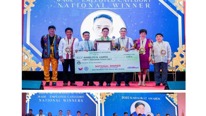 TESDA-CAR Clinches Two National Awards in the 2025 Idols ng TESDA and Kabalikat Awards
