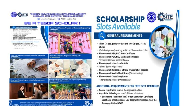 BE A TESDA SCHOLAR!