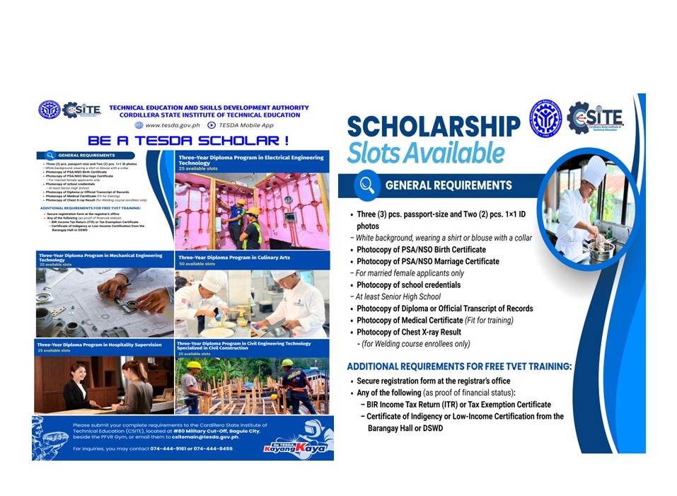 BE A TESDA SCHOLAR!