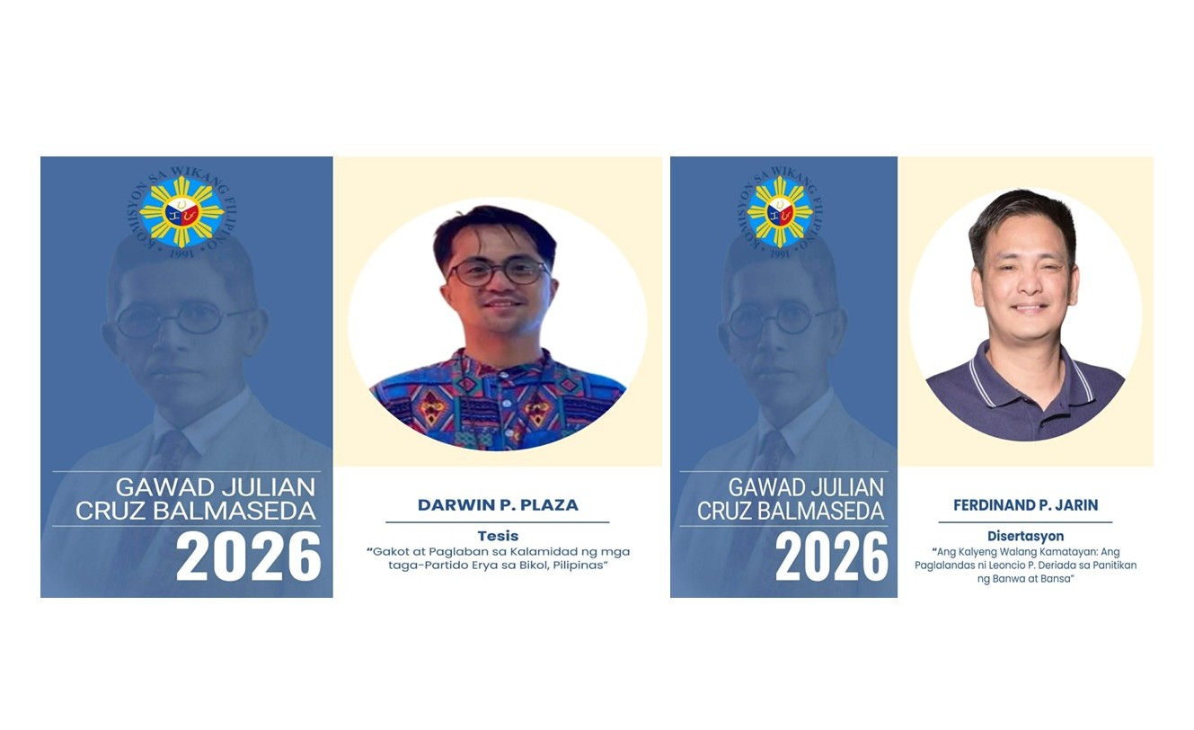 Ferdinand P. Jarin at Darwin P. Plaza, Wagî ng PHP100,000.00 sa KWF Gawad Julian Cruz Balmaseda 2026