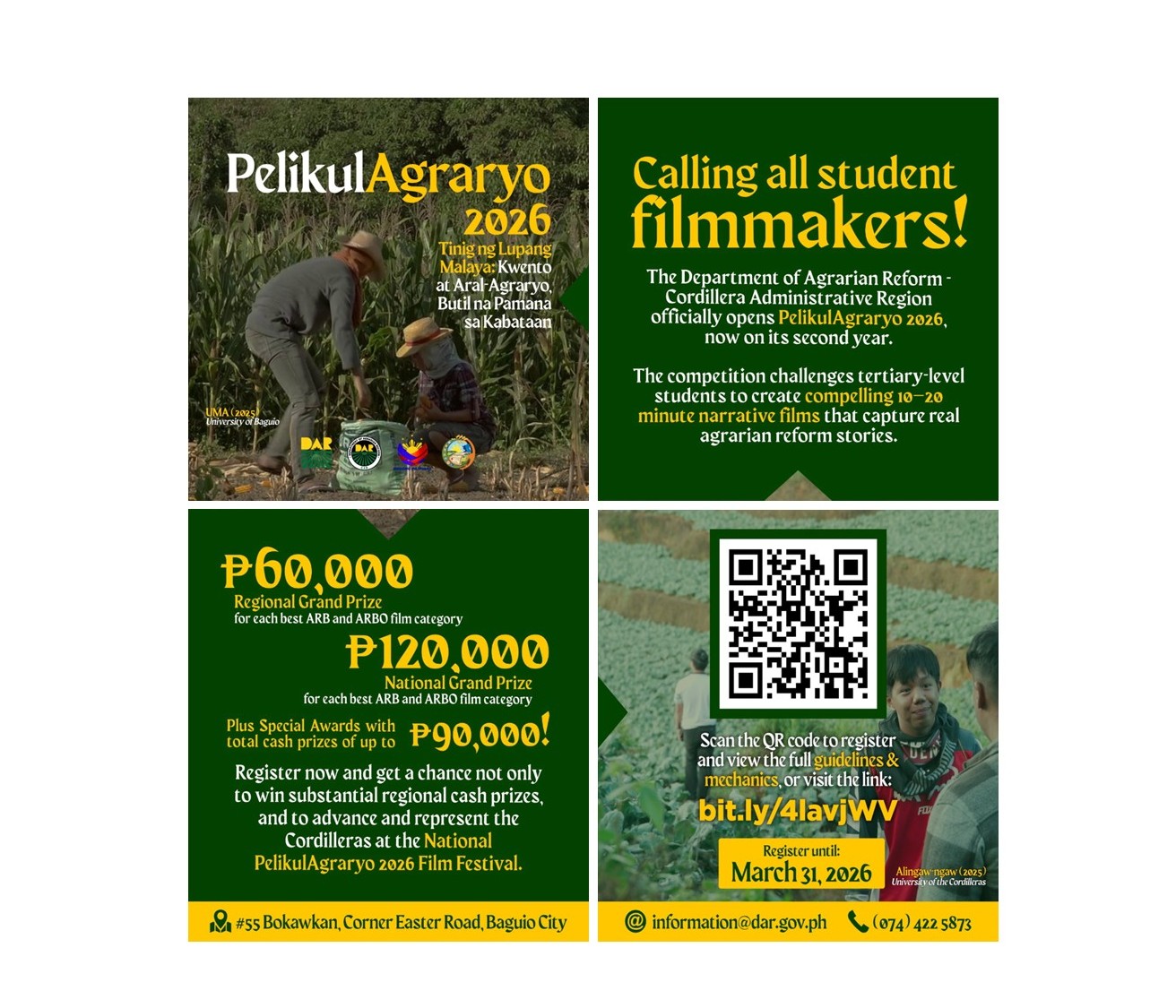 DAR-CAR launches PelikulAgraryo 2026 film competition for Cordillera students