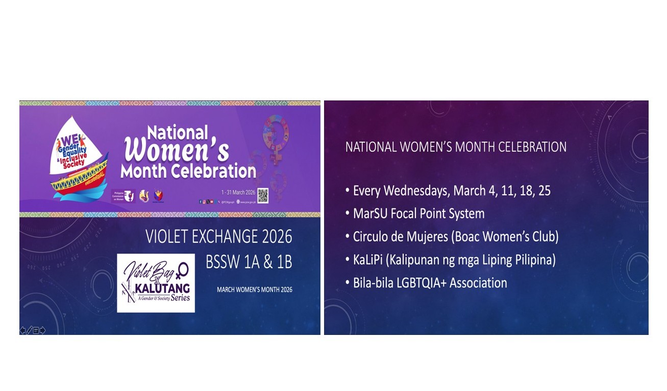 Gender and Society Violet Exchange every Wednesday of March, Women’s Month