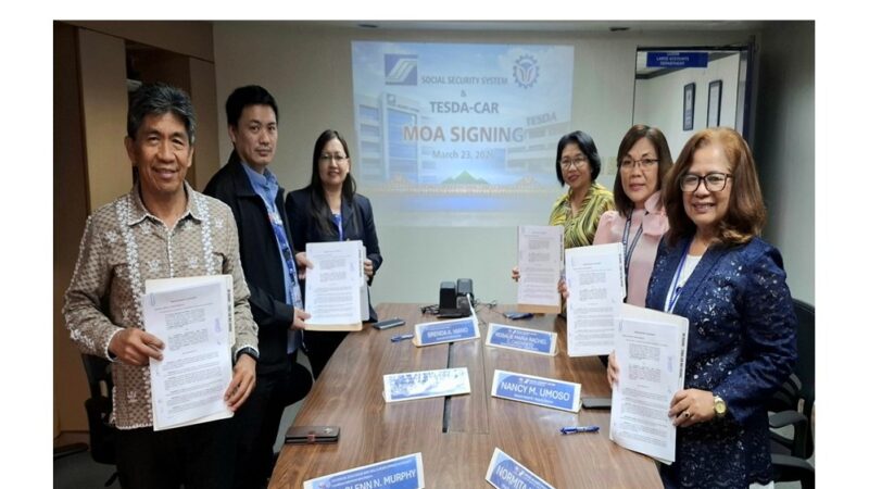 MOA Signing for the KaSSSanga Collect Program (KCP) between SSS Baguio and Technical Education and Skills Development Authority – Cordillera Administrative Region (TESDA-CAR) last March 23, 2026