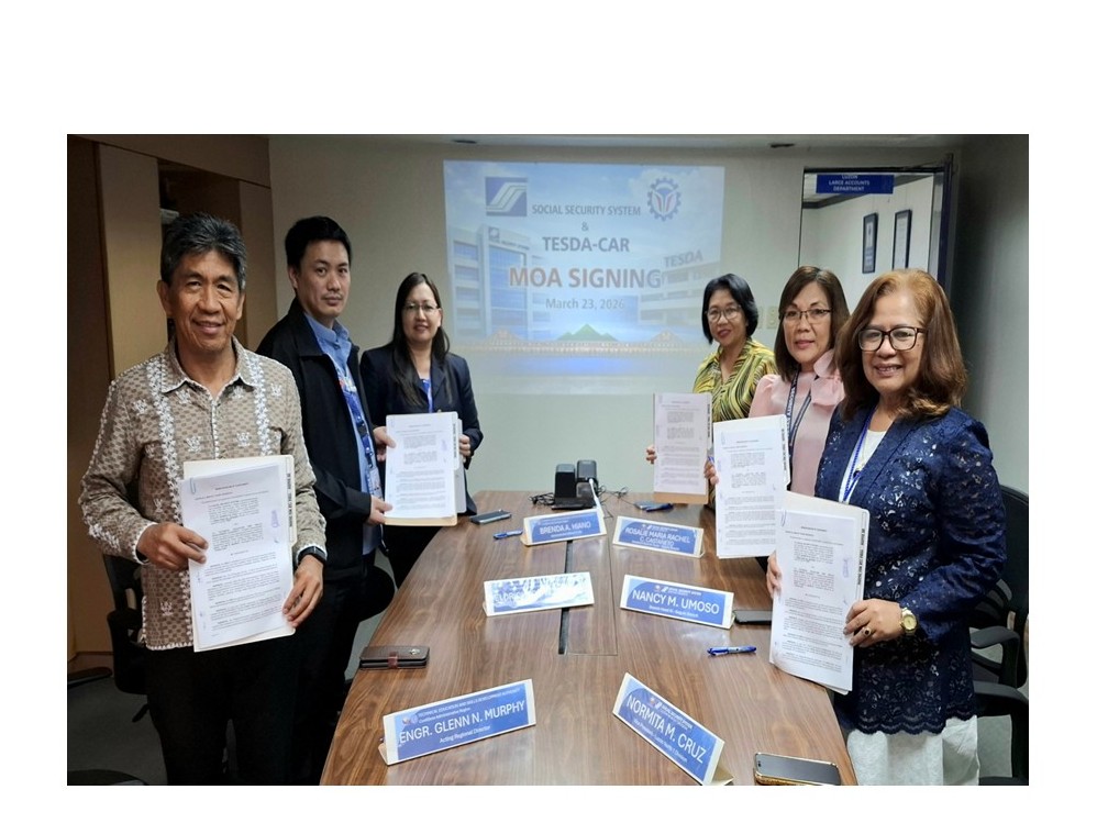 MOA Signing for the KaSSSanga Collect Program (KCP) between SSS Baguio and Technical Education and Skills Development Authority – Cordillera Administrative Region (TESDA-CAR) last March 23, 2026