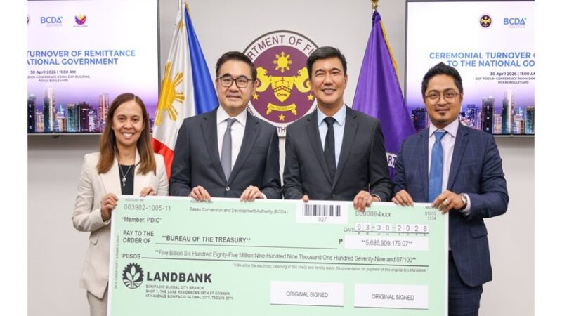 BCDA remits P5.7B to National Treasury; dividends hit record P2.6B