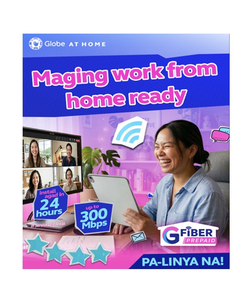 Globe’s Upgrades GFiber Prepaid With 300Mbps Internet Plus 7 days FREE to Ease Work from Home