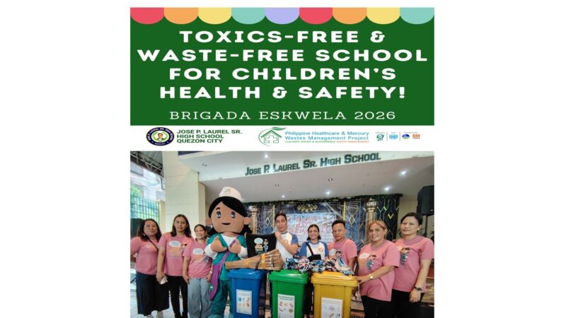 Healthcare Waste Project Joins Brigada Eskwela Cleanup Drive in Jose P. Laurel Sr. High School